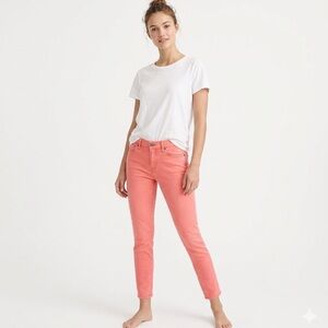 J. Crew Factory Toothpick Skinny Jeans Coral Pink Size 27 Ankle